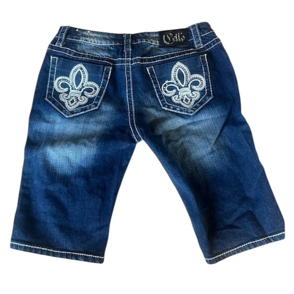 Cello ladies long shorts five pocket style, intricate embellishments size 11 - Picture 1 of 15